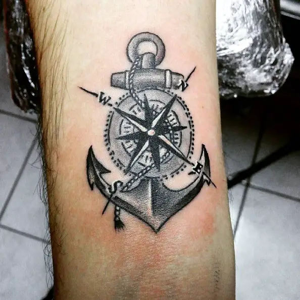 21 Adventurous Anchor Compass Tattoos with Meaning - Tattoo Twist