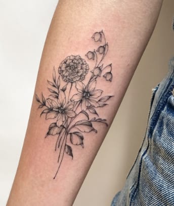 50 Beautiful Marigold Flower Tattoo Ideas - Tattoo Twist