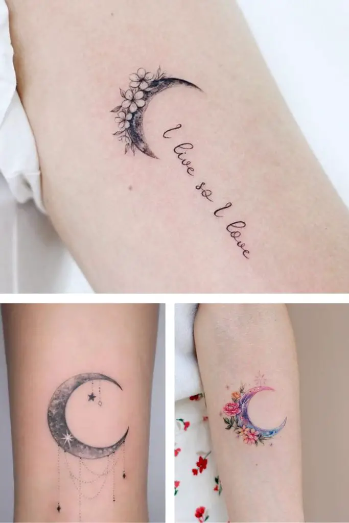 Crescent Moon with Floral