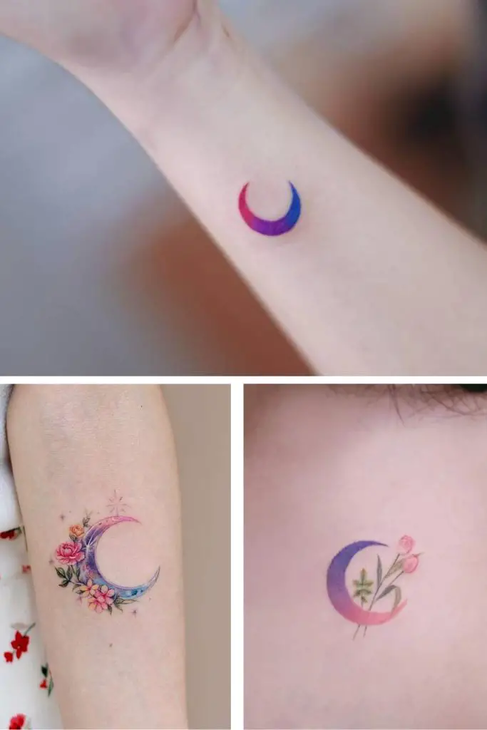 Watercolor Crescent Moon