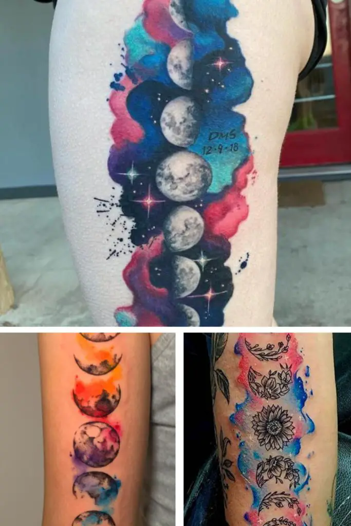 Watercolor Moon Phases