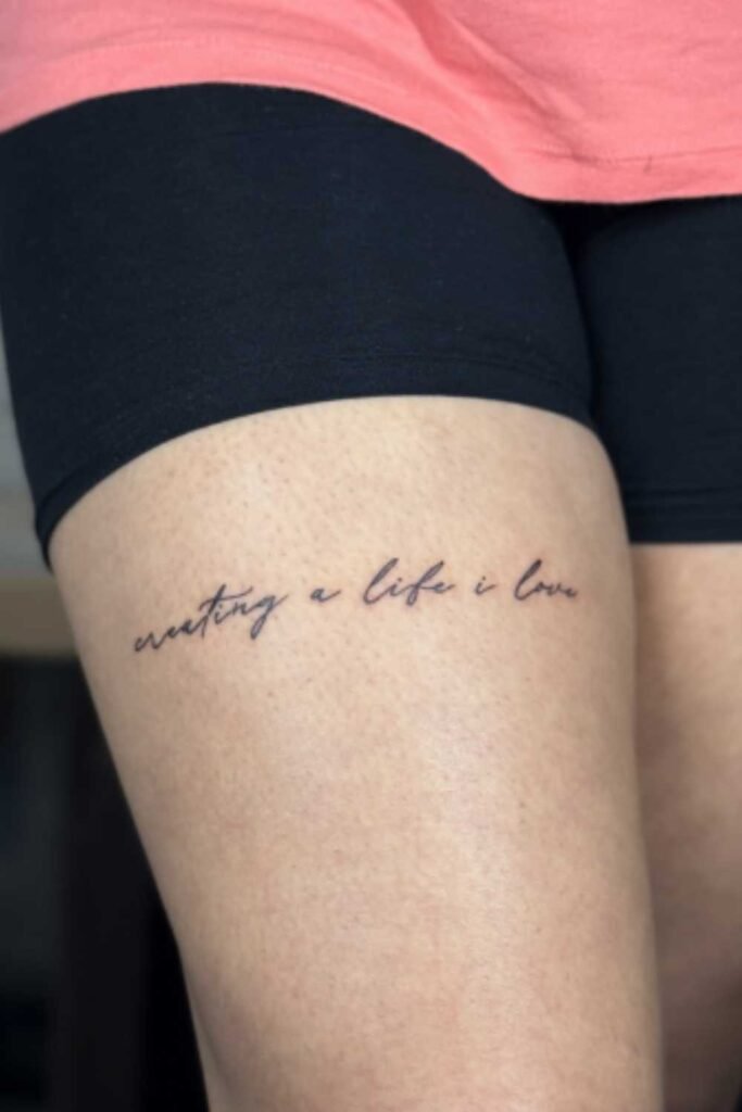 Leg Tattoos with Quotes