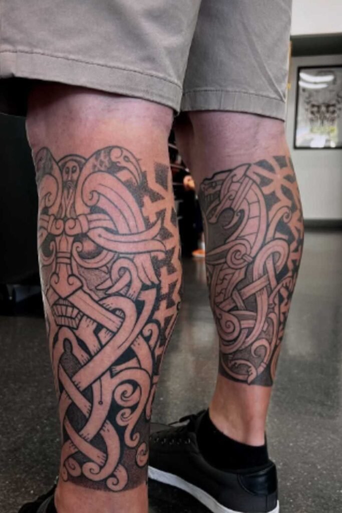 Norse Leg Tattoos