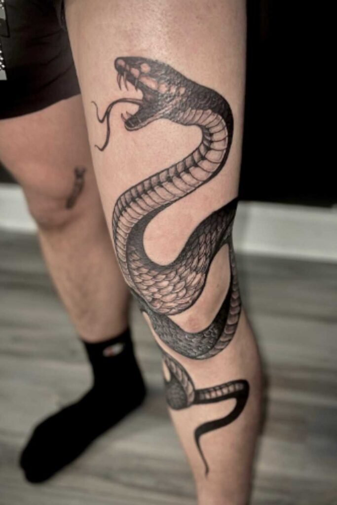 Snake Tattoo on Shin